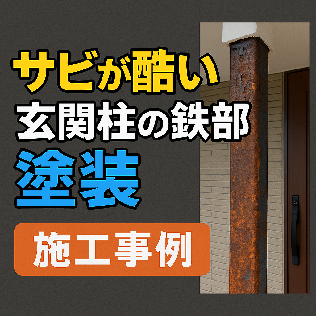【施工事例】サビが酷くなった玄関柱をリフレッシュ！鉄部塗装で蘇った外観