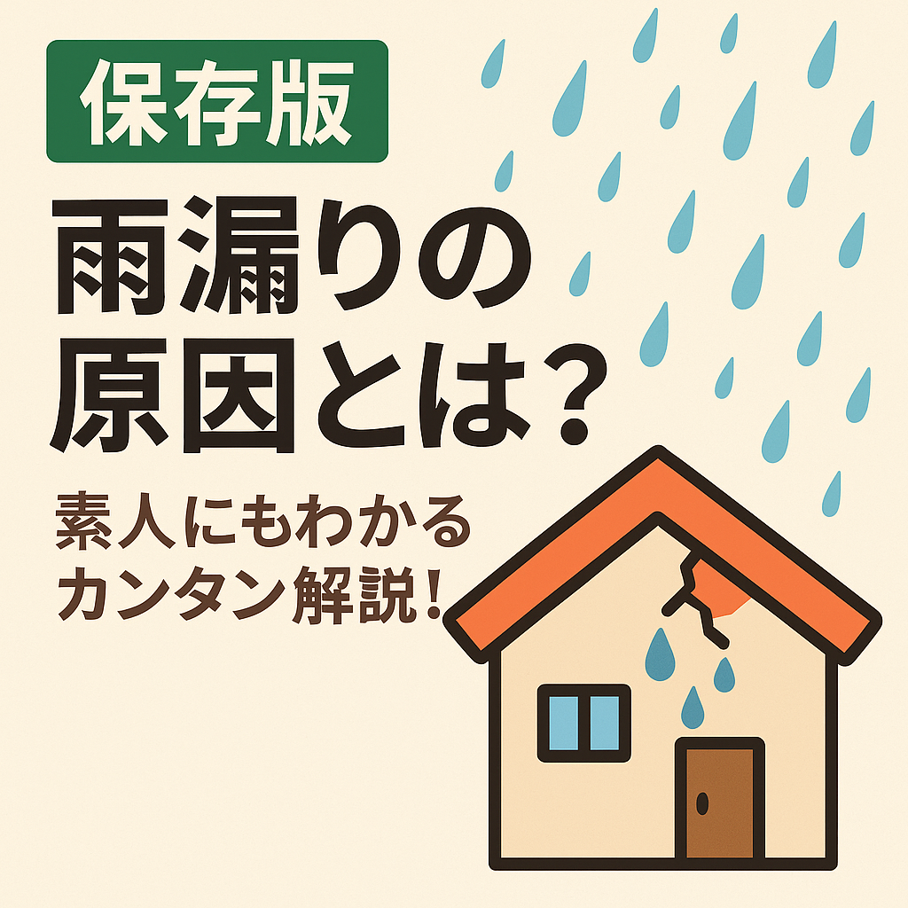 【保存版】雨漏りの原因とは？素人にもわかるカンタン解説！