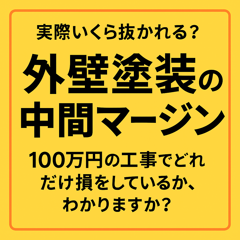 損、大損・・実際いくら抜かれる？外壁塗装の中間マージンとは？