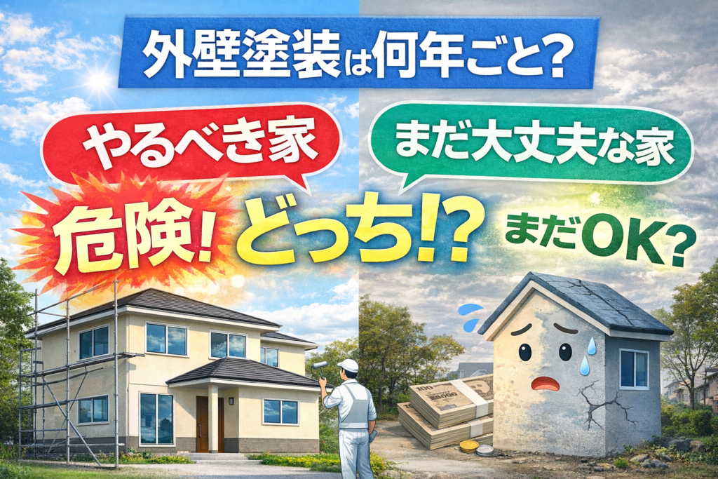 外壁塗装は何年ごと？やるべき家・まだ大丈夫な家の違い