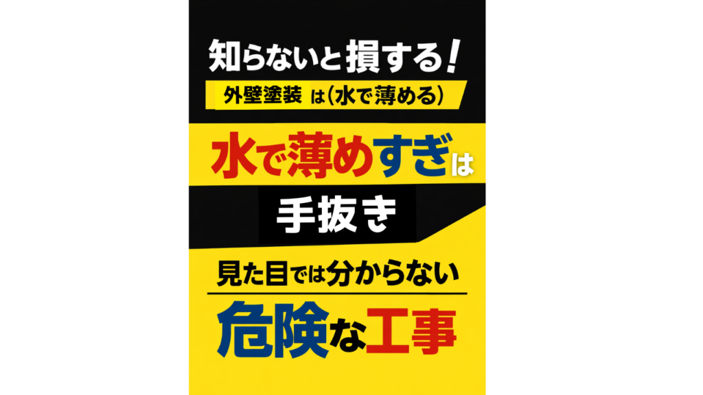 知らないと損する！外壁塗装は「水で薄めすぎ」が一番バレない手抜き工事です