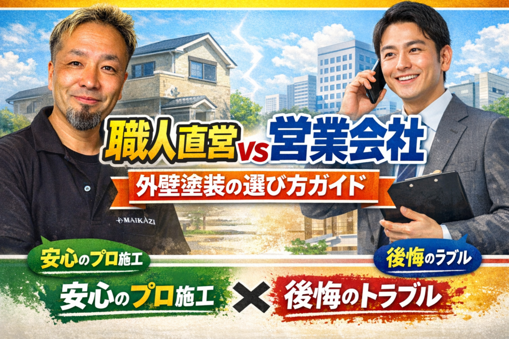 職人直営と営業会社の外壁塗装は何が違う？後悔しない選び方