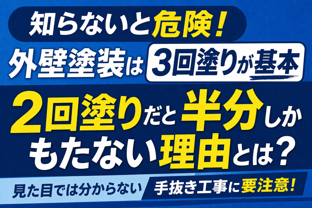 外壁塗装はなぜ3回塗り？2回塗りだと早くダメになる本当の理由