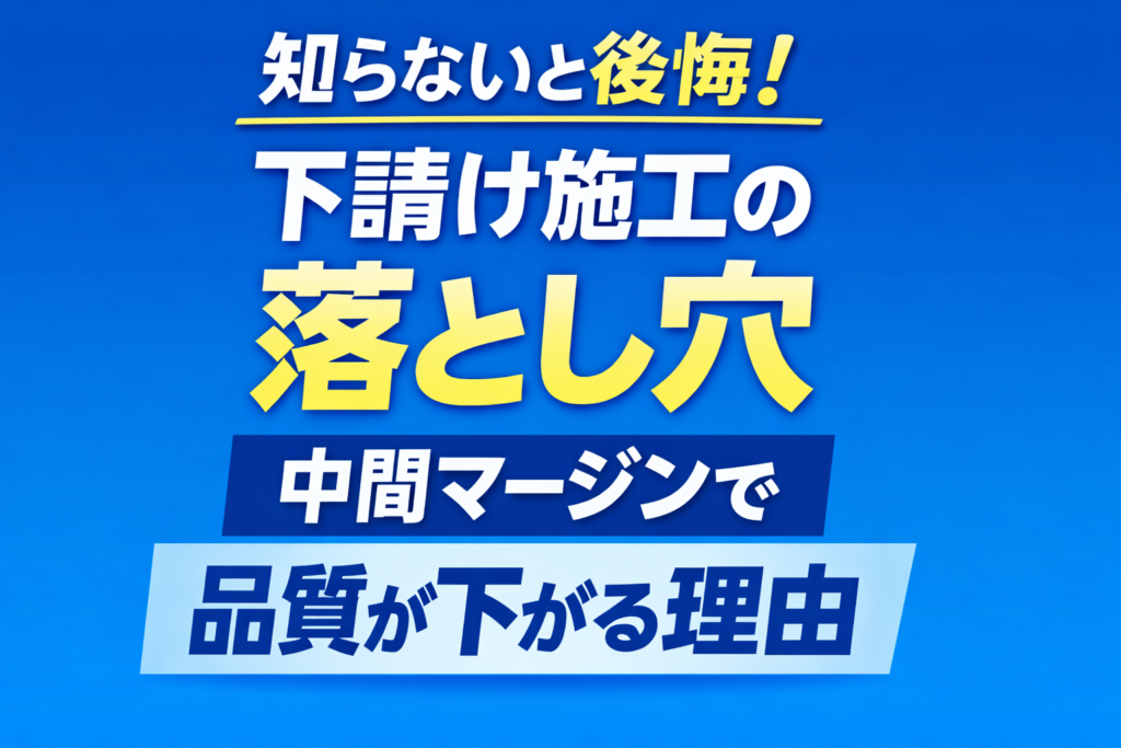 知らないと危険｜下請け施工で外壁塗装の品質に差が出る本当の理由