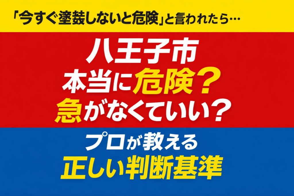 「今すぐ塗装しないと危険」と言われたら読む記事｜八王子市の判断基準