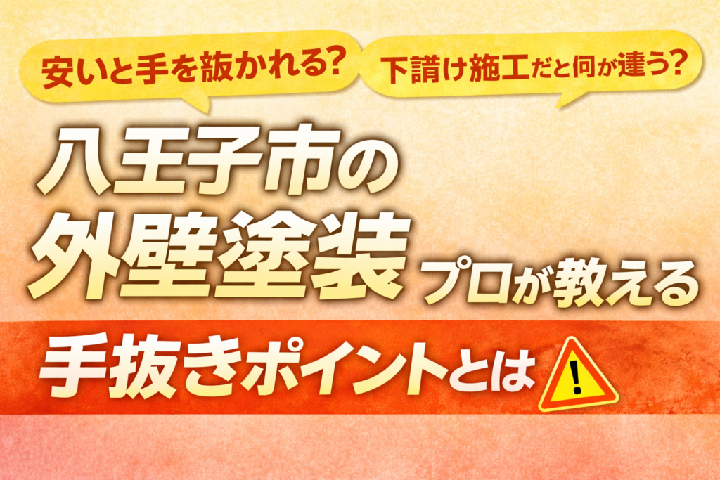 八王子市の外壁塗装は安いと手抜きされる？プロが教える見えない7つの違い