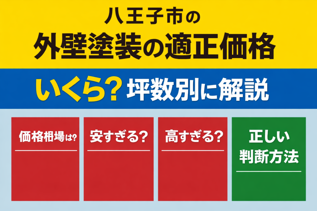 八王子市の外壁塗装の適正価格はいくら？坪数別に解説