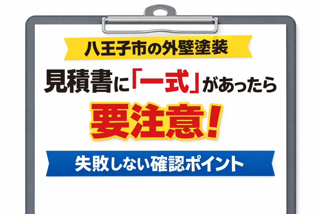 八王子市の外壁塗装見積書に「一式」と書かれていたら要注意｜失敗しない確認ポイント