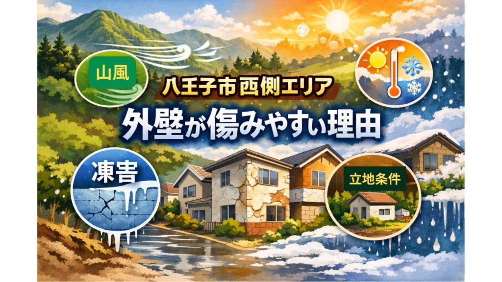 八王子市川口町・恩方・西寺方エリアの外壁が傷みやすい理由｜西側エリア特有の環境とは？