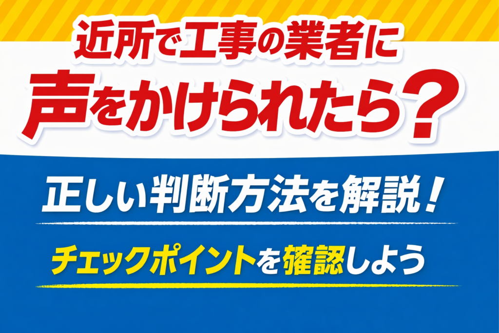 近所で工事している業者に声をかけられた時の正しい判断方法