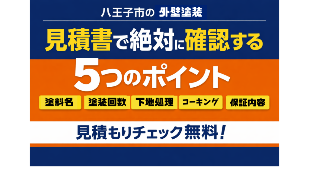 外壁塗装の見積書で絶対に確認するべき5つのポイント｜八王子市版