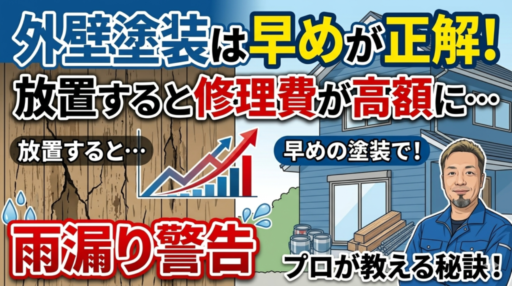 外壁塗装は「早めの行動」が家を守る一番の近道です
