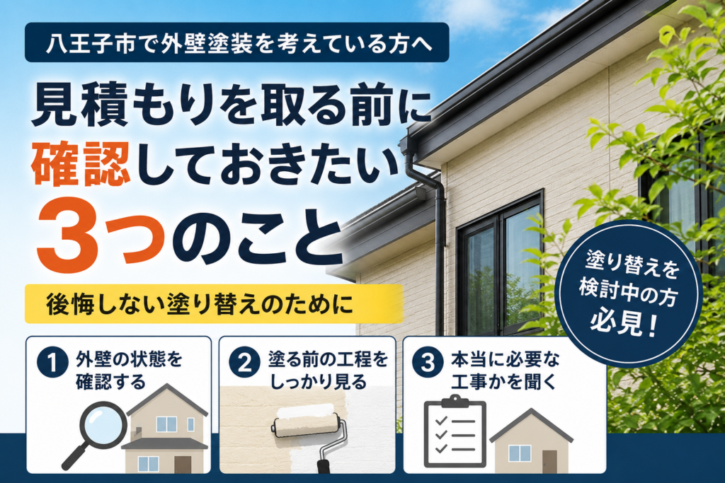 八王子市で外壁塗装を考えている方へ｜見積もりを取る前に確認しておきたい3つのこと