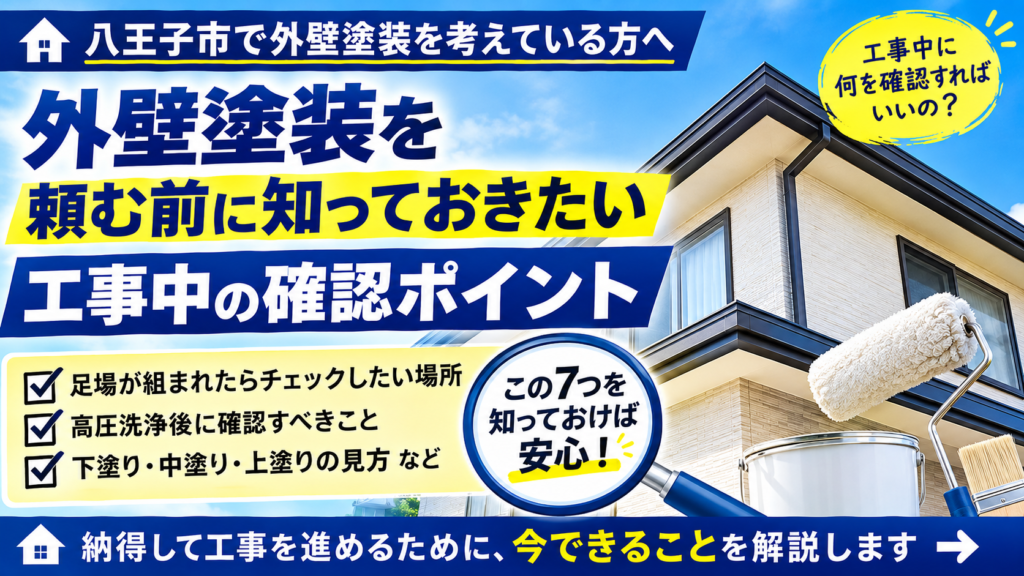 八王子市で外壁塗装を頼む前に知っておきたい「工事中の確認ポイント」｜施主様が見ておきたい7つのこと