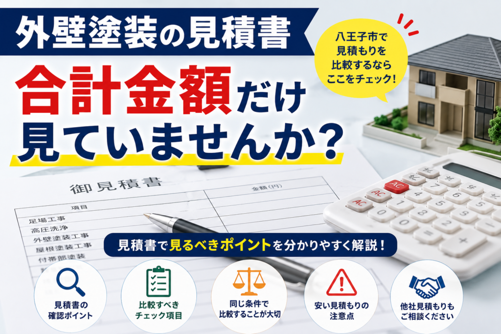 外壁塗装の見積書、合計金額だけ見ていませんか？｜八王子市で見積もりを比較するときのポイント