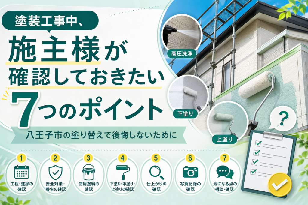 塗装工事中、施主様が確認しておきたい7つのポイント｜八王子市の塗り替えで後悔しないために