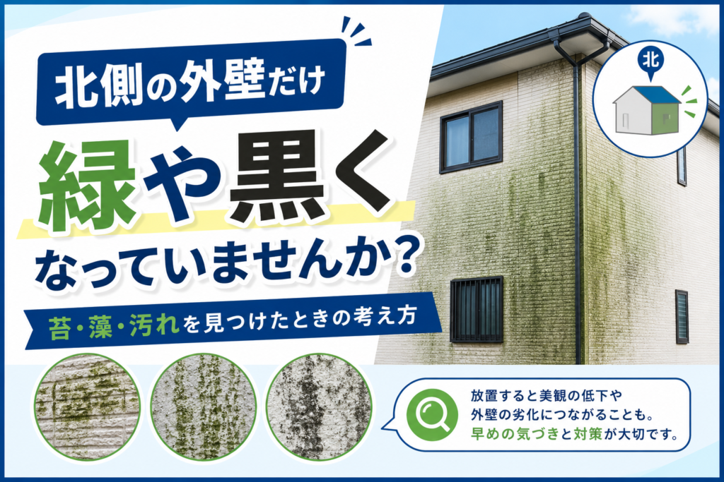 北側の外壁だけ緑や黒くなっていませんか？｜苔・藻・汚れを見つけたときの考え方