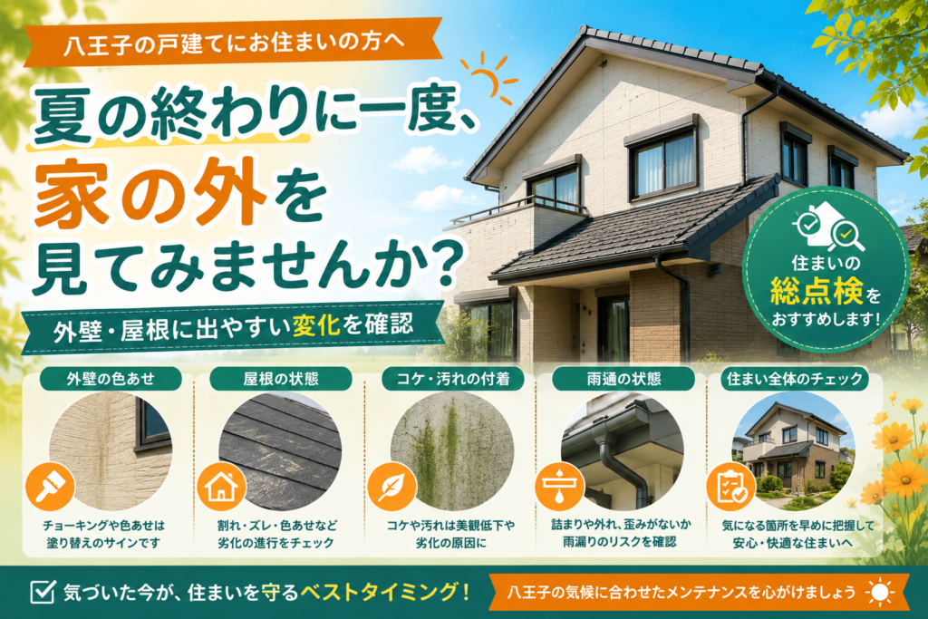 夏の終わりに一度、家の外を見てみませんか？｜外壁・屋根に出やすい変化を確認