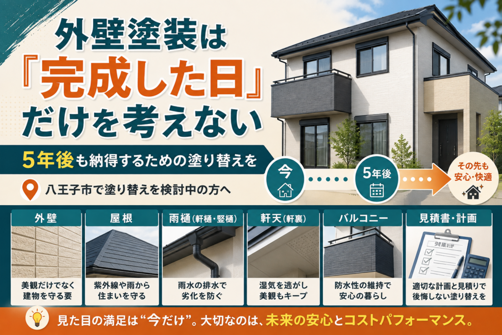 外壁塗装は「完成した日」だけを考えない｜5年後も納得するための塗り替えを