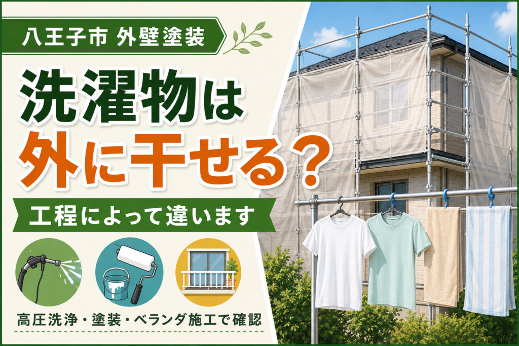 外壁塗装中、洗濯物は外に干せる？｜工程によって違う理由