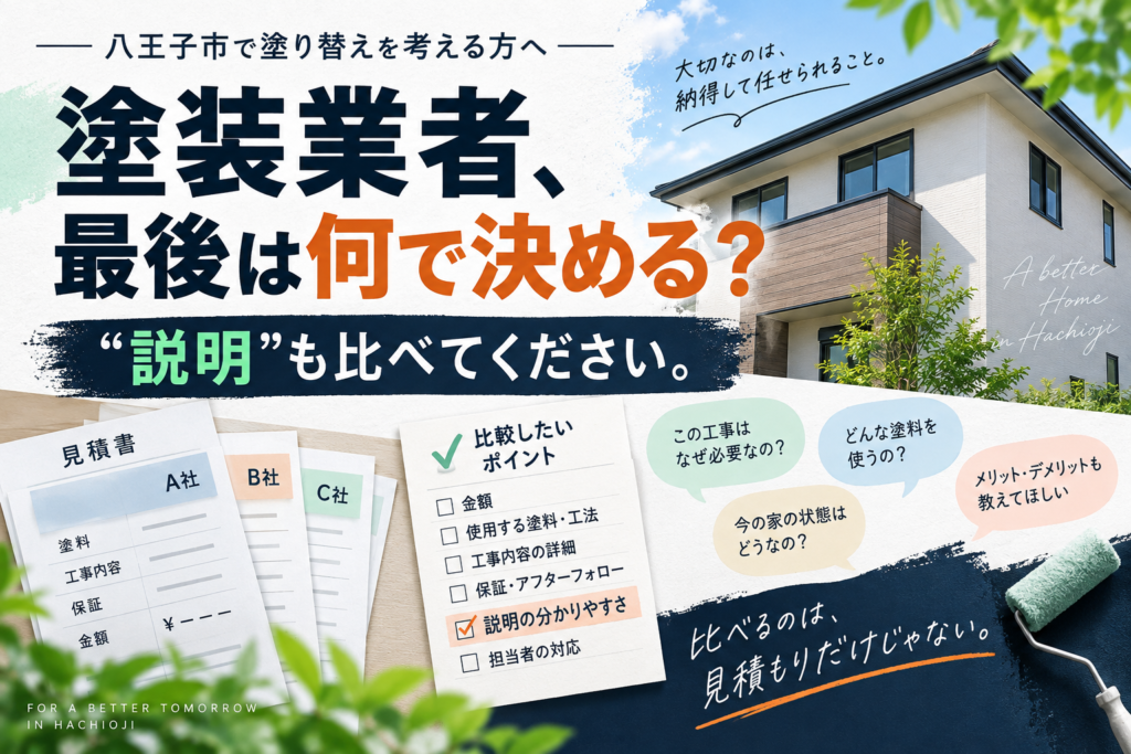 外壁塗装の業者選び、最後は何で決める？｜「質問したときの説明」も見てください