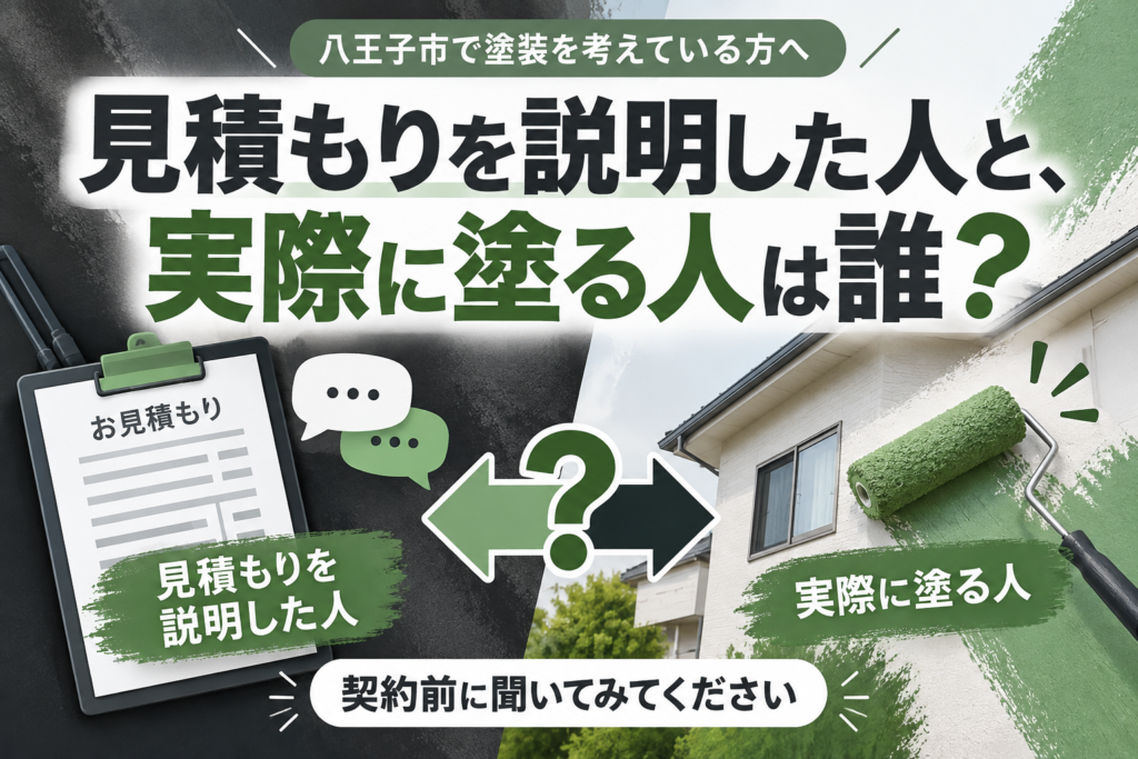 八王子市で外壁塗装を頼む前に｜「見積もりを説明した人」と「実際に塗る人」は同じですか？