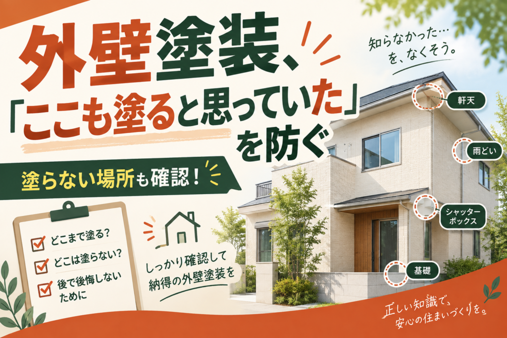 外壁塗装で「ここも塗ると思っていた」を防ぐ｜工事前に“塗らない場所”も確認してください