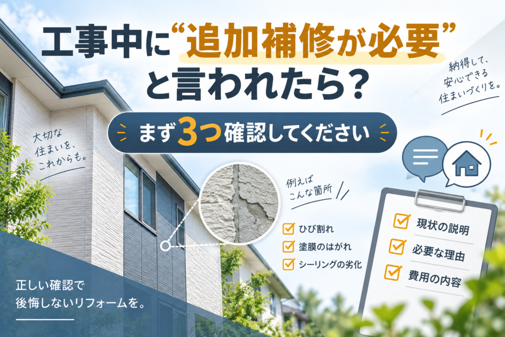 塗装工事中に「追加の補修が必要」と言われたら？｜すぐ決める前に確認したいこと