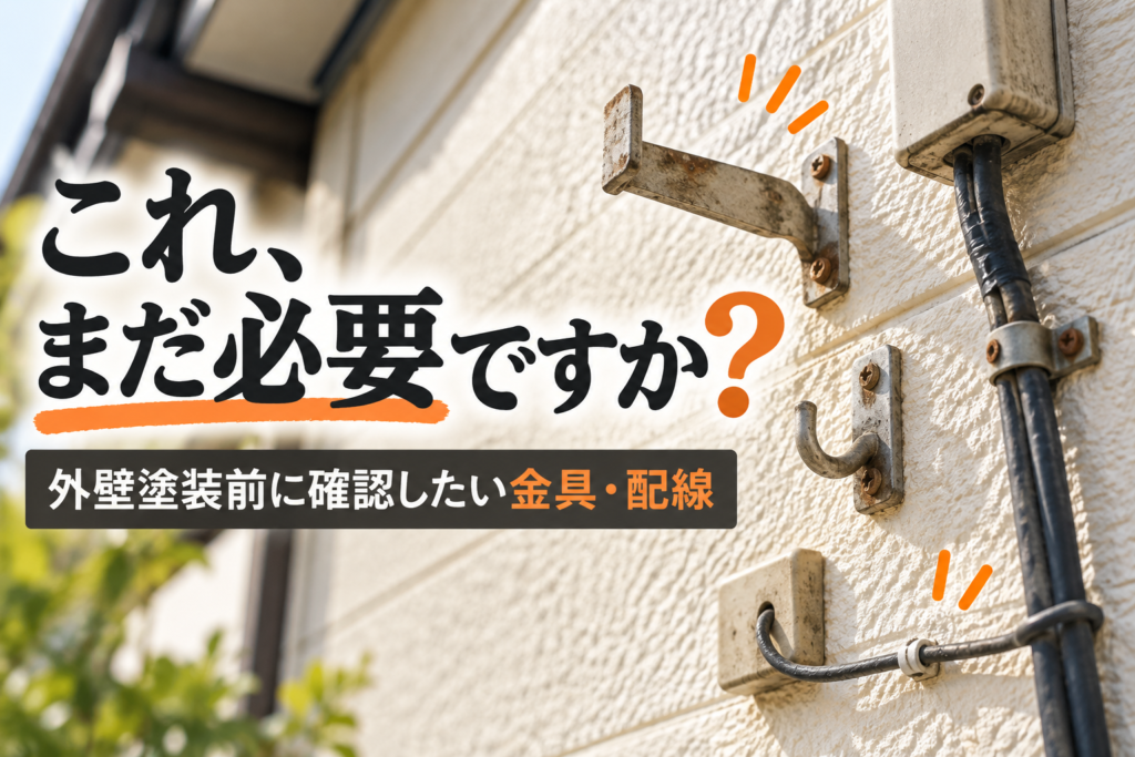 外壁についている「使っていない金具や配線」そのまま塗りますか？｜塗装前は整理する機会でもあります