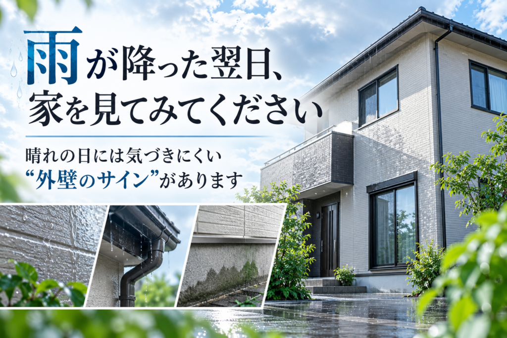 晴れの日だけでは分からない｜雨上がりに見える「家のクセ」を塗装前にチェック
