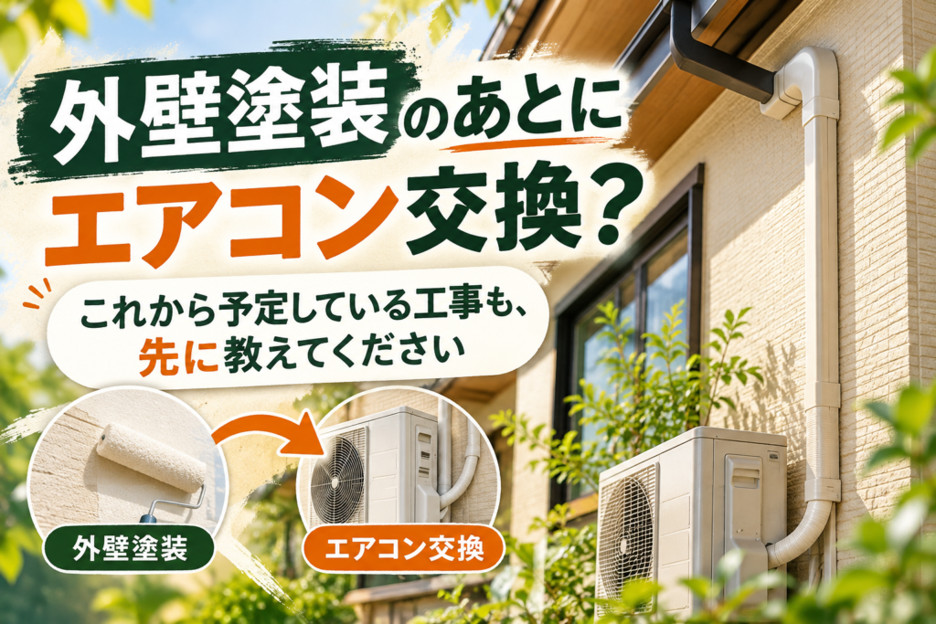 外壁塗装のあとにエアコン交換？｜これから予定している工事も、先に教えてください