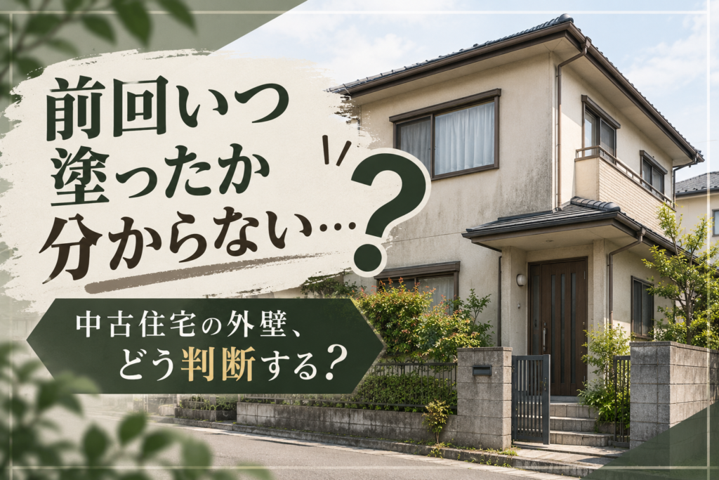 中古で買った家、前回いつ塗装したか分からない｜それでも外壁の状態は確認できます