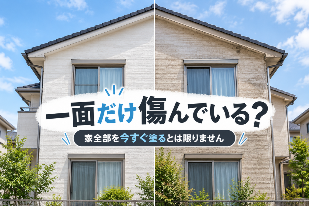 西側だけ色あせがひどい…家全部を今すぐ塗る？｜外壁は面ごとに状態が違います