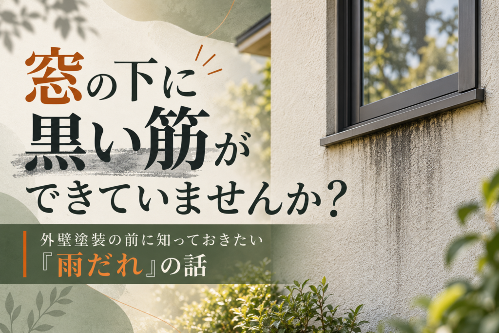 窓の下に黒い筋ができていませんか？｜外壁塗装の前に知っておきたい「雨だれ」の話