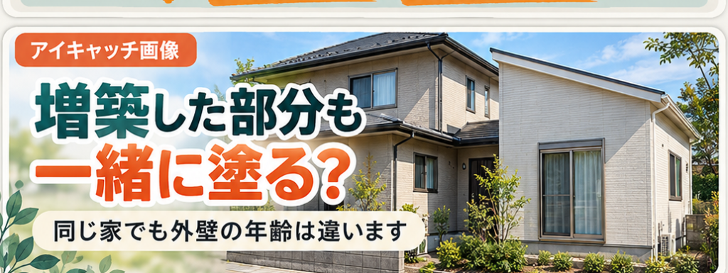 増築した家は全部同じ時期に塗る？｜古い部分と新しい部分を分けて考えることもできます